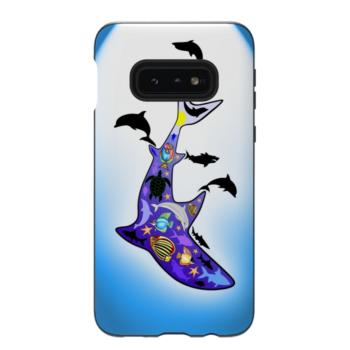 Galaxy S10e StrongFit Shark MarineLife Scenery Patterned by BluedarkArt