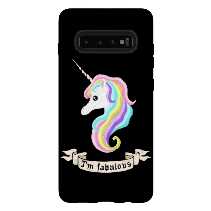 Galaxy S10 plus StrongFit Fabulous unicorn by Laura Nagel