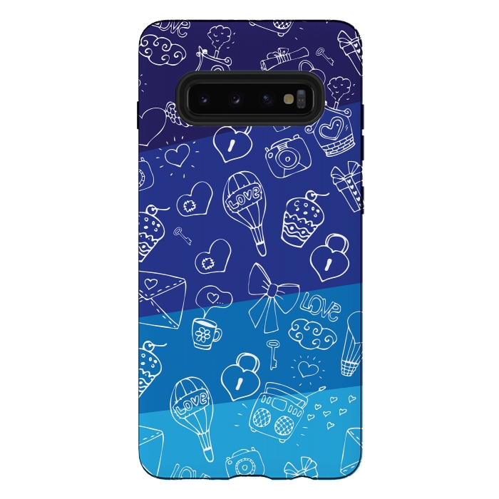 Galaxy S10 plus StrongFit Vertical Blue by Rossy Villarreal