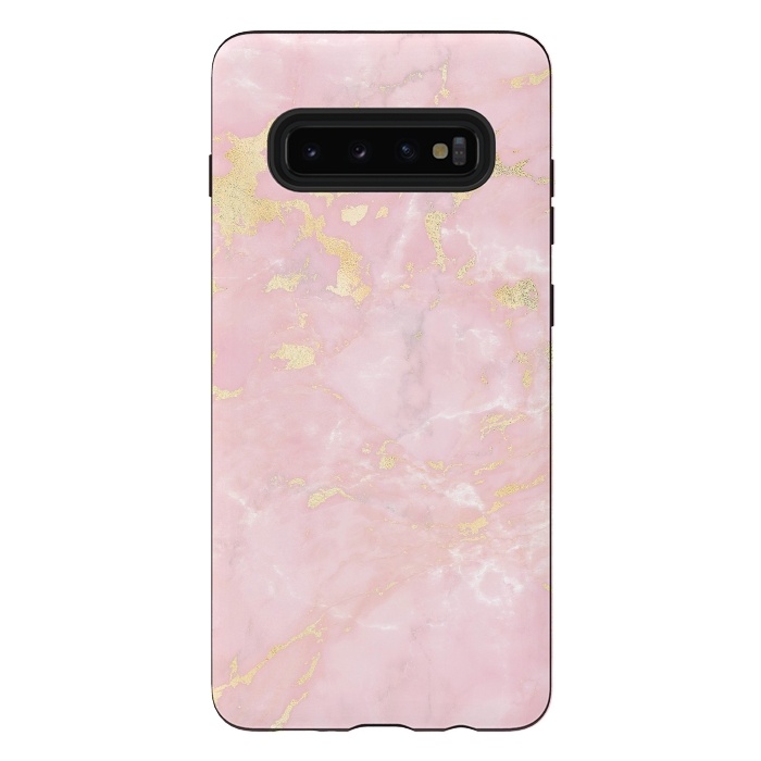 Galaxy S10 plus StrongFit Metal Gold on Tender Pink Marble by  Utart