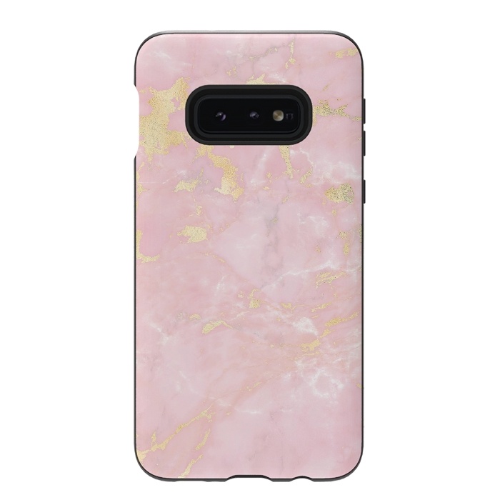 Galaxy S10e StrongFit Metal Gold on Tender Pink Marble by  Utart