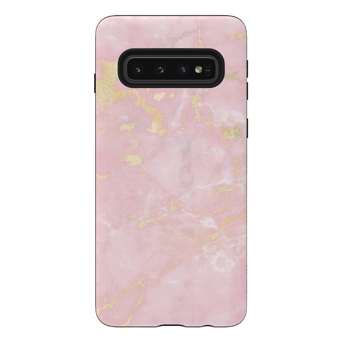 Galaxy S10 StrongFit Metal Gold on Tender Pink Marble by  Utart