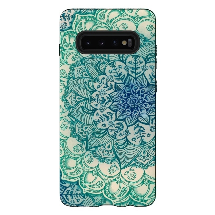 Galaxy S10 plus StrongFit Emerald Doodle by Micklyn Le Feuvre