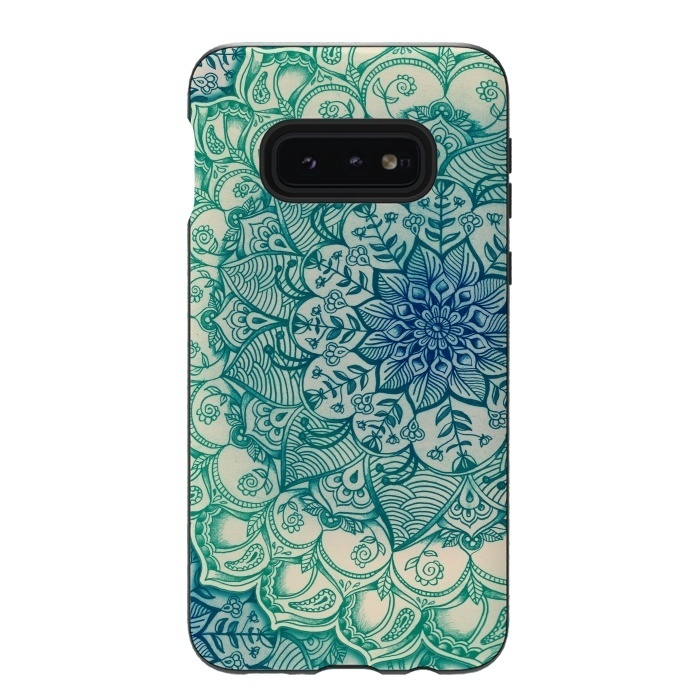 Galaxy S10e StrongFit Emerald Doodle by Micklyn Le Feuvre