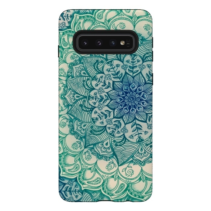 Galaxy S10 StrongFit Emerald Doodle by Micklyn Le Feuvre