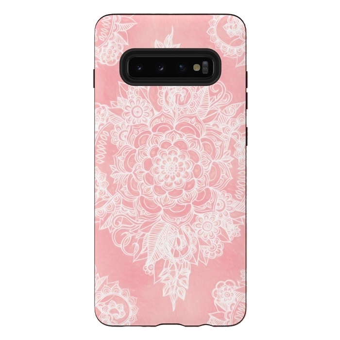 Galaxy S10 plus StrongFit Marshmallow Lace by Micklyn Le Feuvre