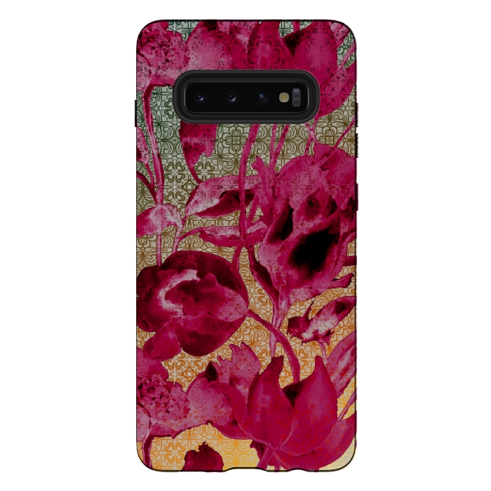 Galaxy S10 plus StrongFit Lacey floral by Kashmira Baheti
