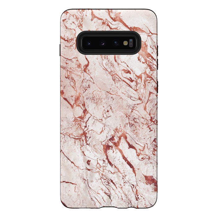 Galaxy S10 plus StrongFit ROSE GOLD MARBLE by Art Design Works