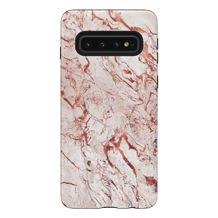 Galaxy S10 StrongFit ROSE GOLD MARBLE by Art Design Works