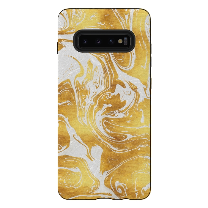 Galaxy S10 plus StrongFit White Dragon Marble by Art Design Works