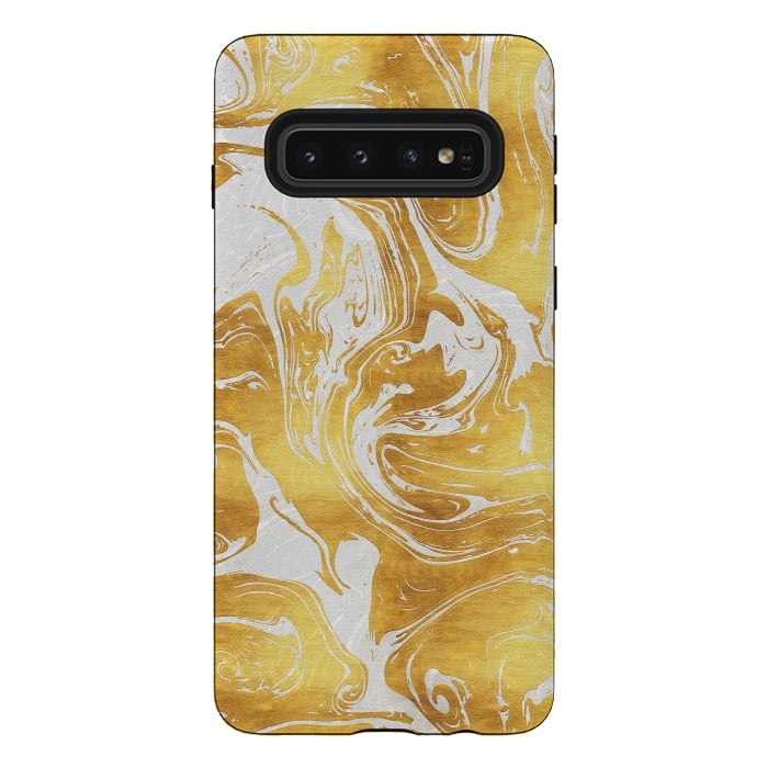 Galaxy S10 StrongFit White Dragon Marble by Art Design Works