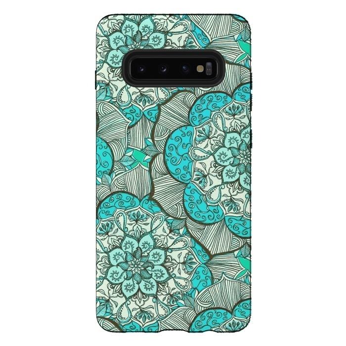 Galaxy S10 plus StrongFit Fresh Doodle in my Happy Colours by Micklyn Le Feuvre