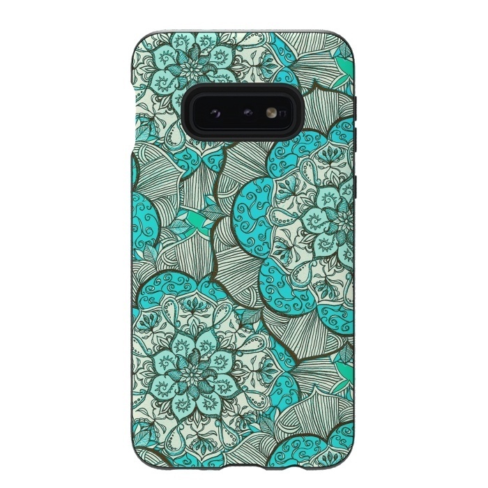Galaxy S10e StrongFit Fresh Doodle in my Happy Colours by Micklyn Le Feuvre