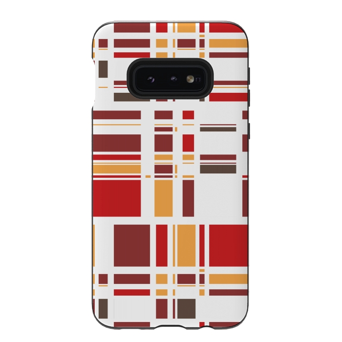 Galaxy S10e StrongFit Fourth Dimension Red Plaid by Majoih