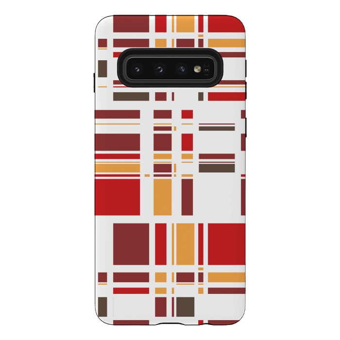 Galaxy S10 StrongFit Fourth Dimension Red Plaid by Majoih