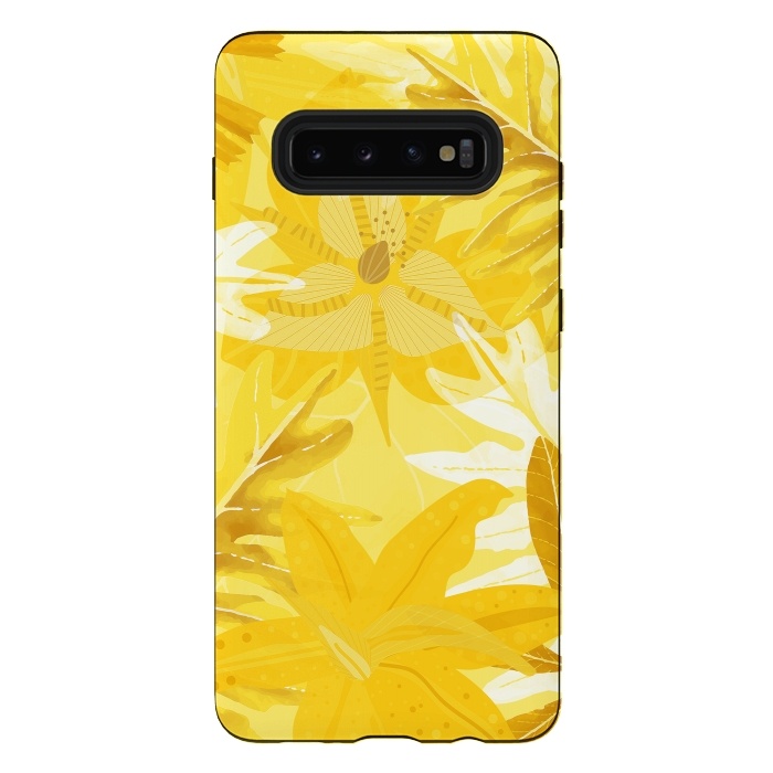 Galaxy S10 plus StrongFit My Sunny Gold Aloha Jungle by  Utart