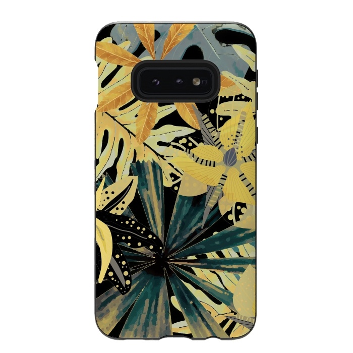 Galaxy S10e StrongFit Abstract Foliage Aloha Jungle  by  Utart