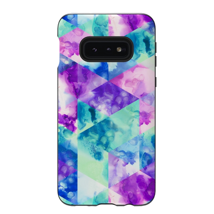 Galaxy S10e StrongFit Inky Hexagons by gingerlique