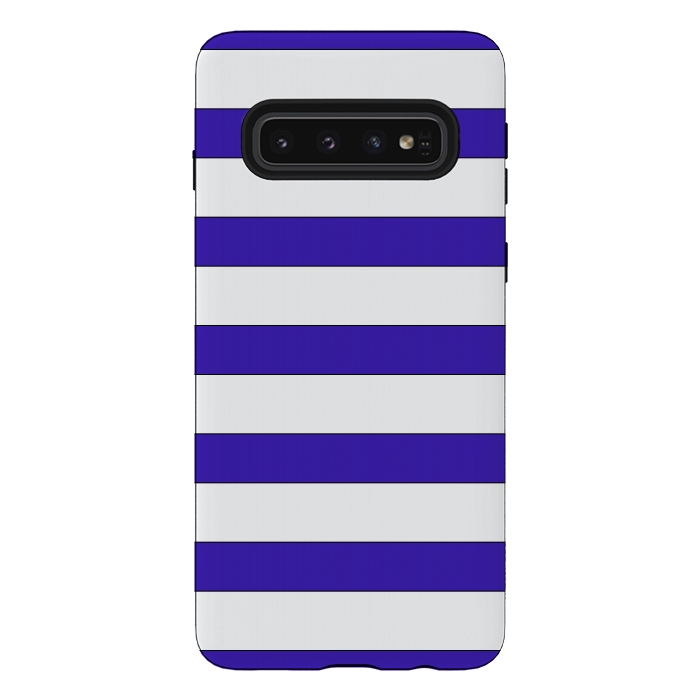 Galaxy S10 StrongFit white purple stripes by Vincent Patrick Trinidad