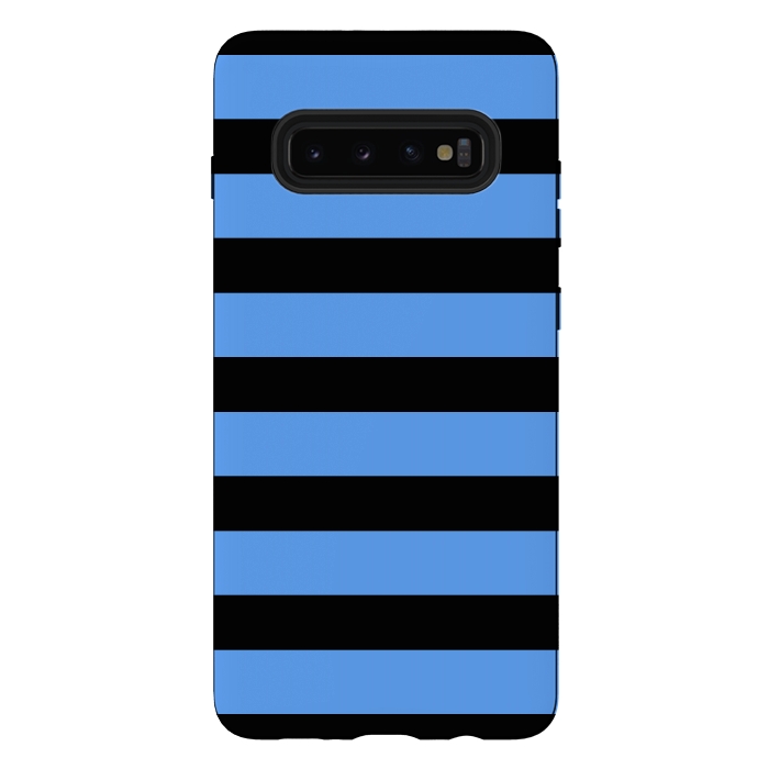 Galaxy S10 plus StrongFit blue black stripes by Vincent Patrick Trinidad