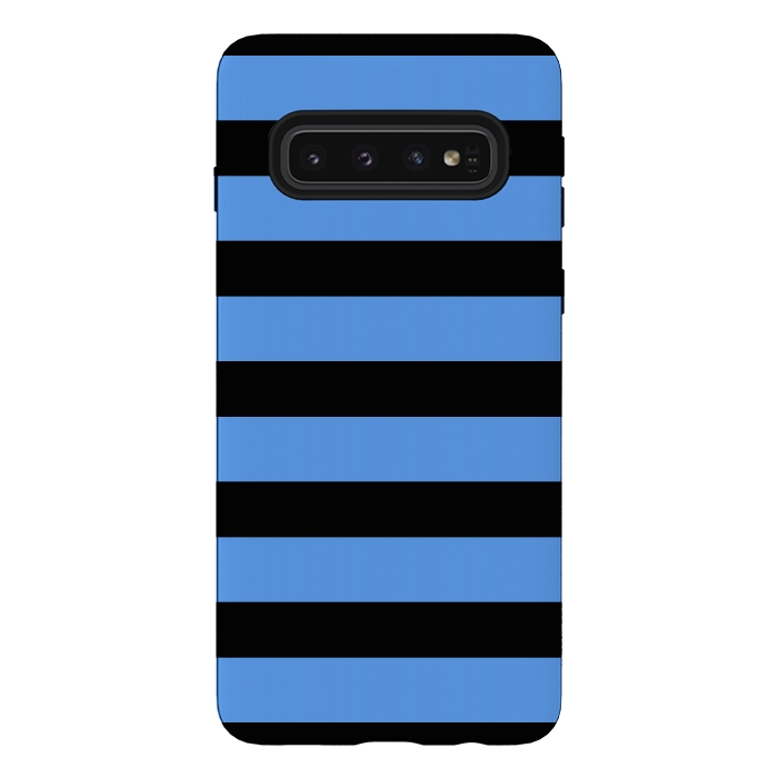 Galaxy S10 StrongFit blue black stripes by Vincent Patrick Trinidad