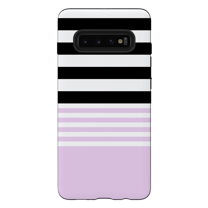 Galaxy S10 plus StrongFit pink black stripes by Vincent Patrick Trinidad
