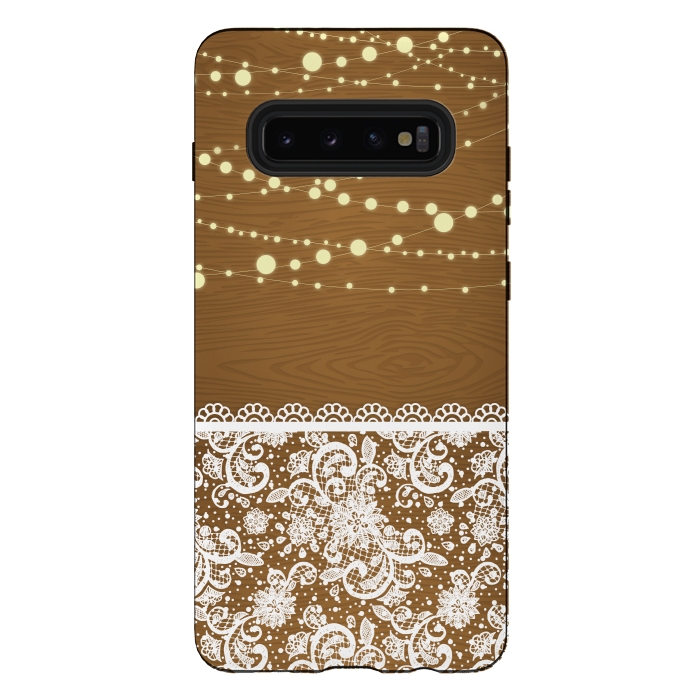 Galaxy S10 plus StrongFit String Lights & Lace by Quirk It Up
