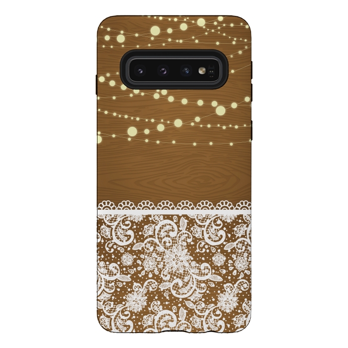 Galaxy S10 StrongFit String Lights & Lace by Quirk It Up