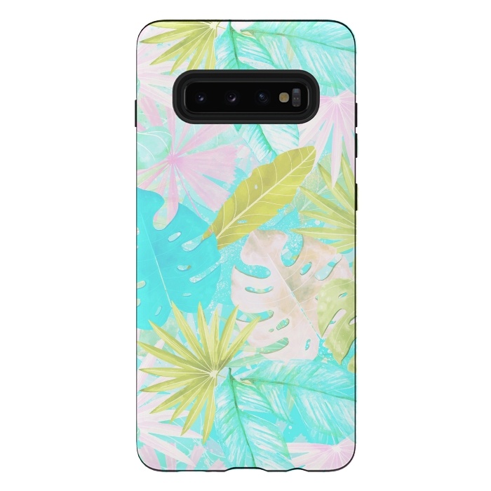 Galaxy S10 plus StrongFit Soft Pastel Aloha Tropical Jungle by  Utart