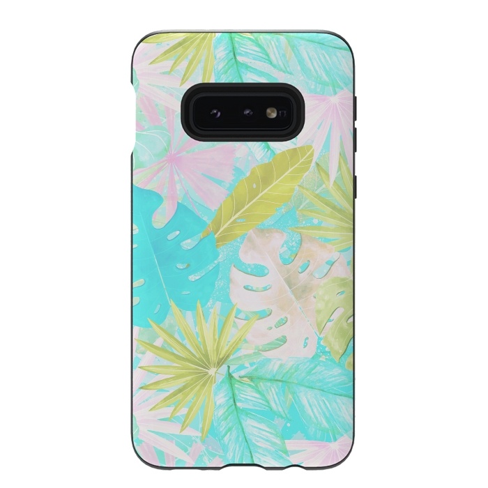 Galaxy S10e StrongFit Soft Pastel Aloha Tropical Jungle by  Utart