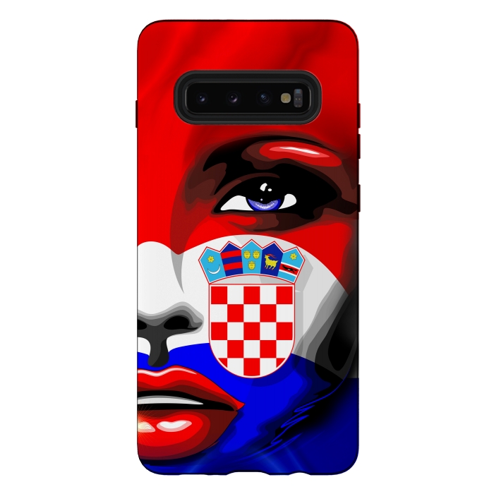 Galaxy S10 plus StrongFit Croatia Flag Beautiful Girl Portrait by BluedarkArt