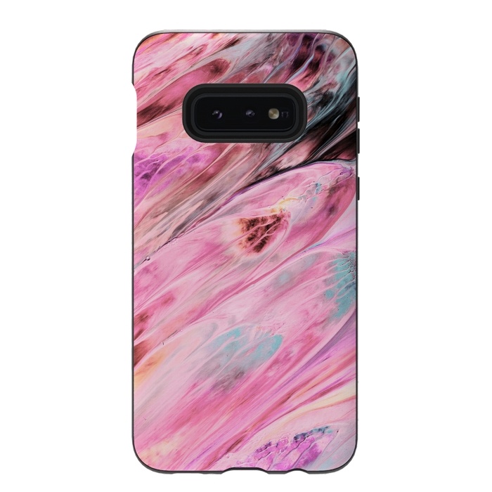 Galaxy S10e StrongFit Pink and Black Ink Marble by  Utart