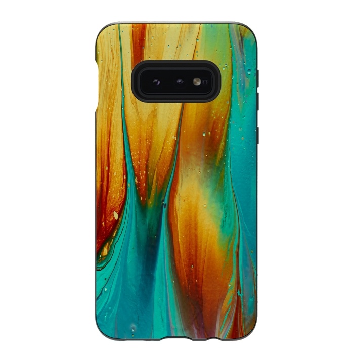 Galaxy S10e StrongFit Colorful Ink Marble by  Utart