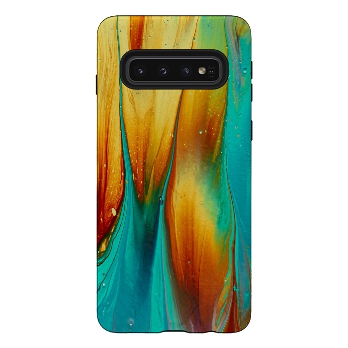 Galaxy S10 StrongFit Colorful Ink Marble by  Utart