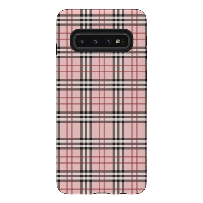 Galaxy S10 StrongFit Luxury Plaid by Quirk It Up