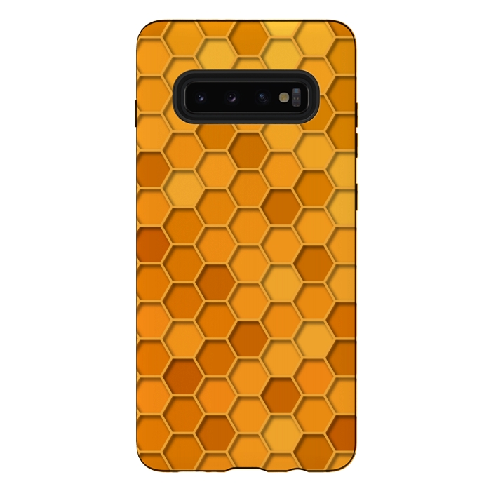 Galaxy S10 plus StrongFit Hexagonal Honeycomb Pattern by Quirk It Up