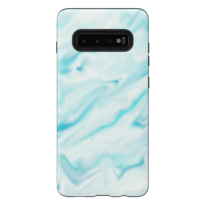 Galaxy S10 plus StrongFit Mint blue abstract paint by Jms