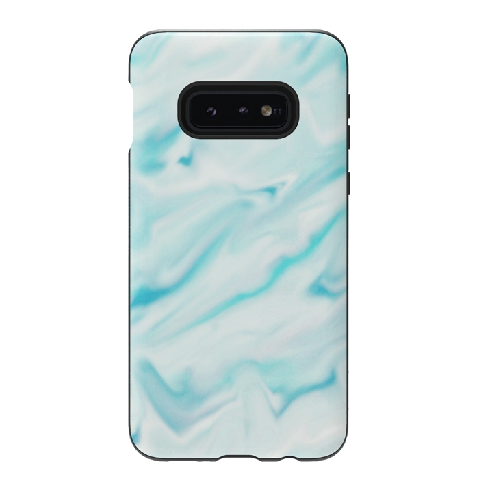 Galaxy S10e StrongFit Mint blue abstract paint by Jms