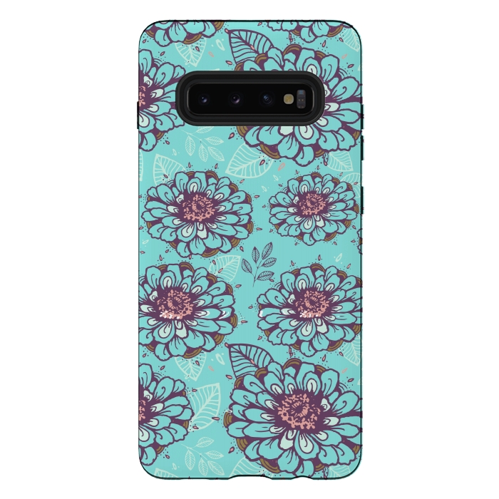 Galaxy S10 plus StrongFit Floral Garden  by Rose Halsey