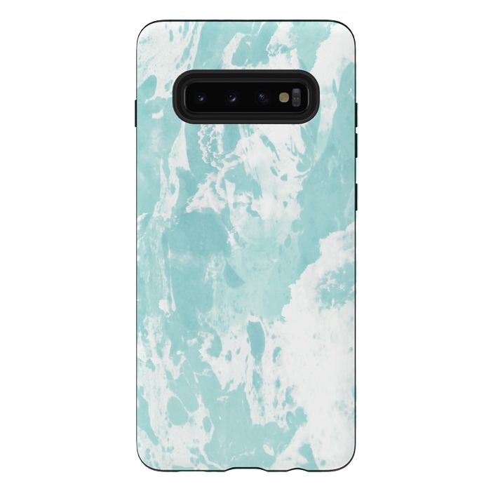 Galaxy S10 plus StrongFit Mint blue abstract by Jms