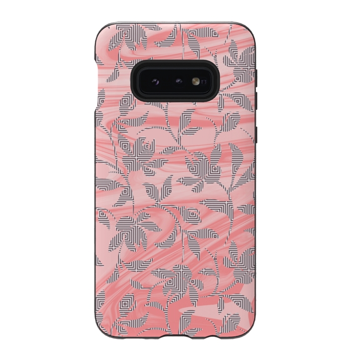 Galaxy S10e StrongFit Marbled floral by Kashmira Baheti