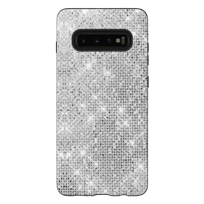Galaxy S10 plus StrongFit Silver Glitter by Alemi