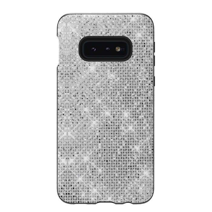 Galaxy S10e StrongFit Silver Glitter by Alemi