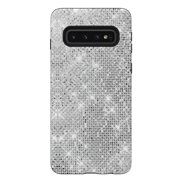 Galaxy S10 StrongFit Silver Glitter by Alemi