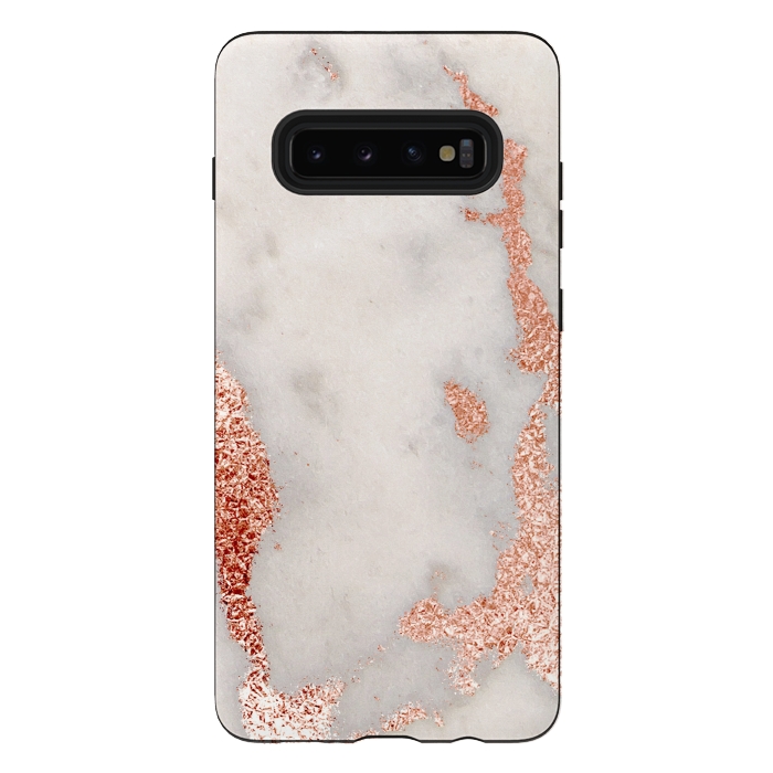 Galaxy S10 plus StrongFit Gold Rose Marble by Alemi