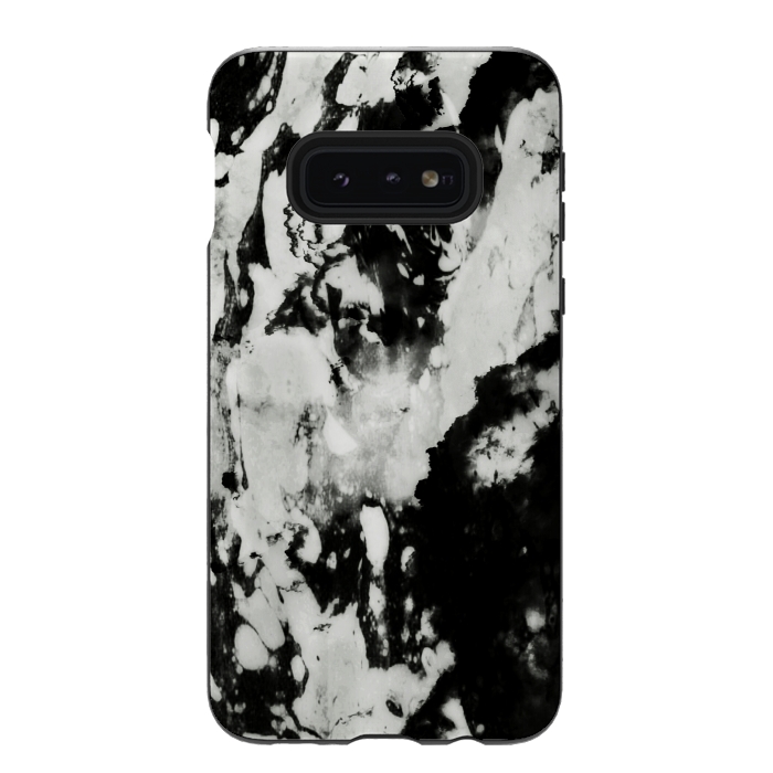 Galaxy S10e StrongFit White black marble by Jms