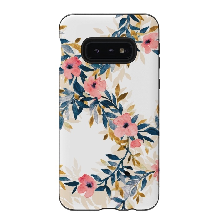 Galaxy S10e StrongFit Spring Blossom Watercolor Wreath by Micklyn Le Feuvre