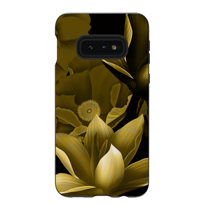 Galaxy S10e StrongFit Gold floral by Kashmira Baheti