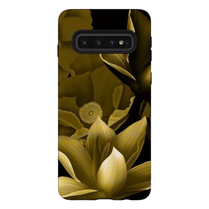 Galaxy S10 StrongFit Gold floral by Kashmira Baheti