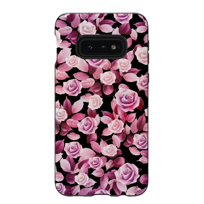 Galaxy S10e StrongFit Pink roses by Jms